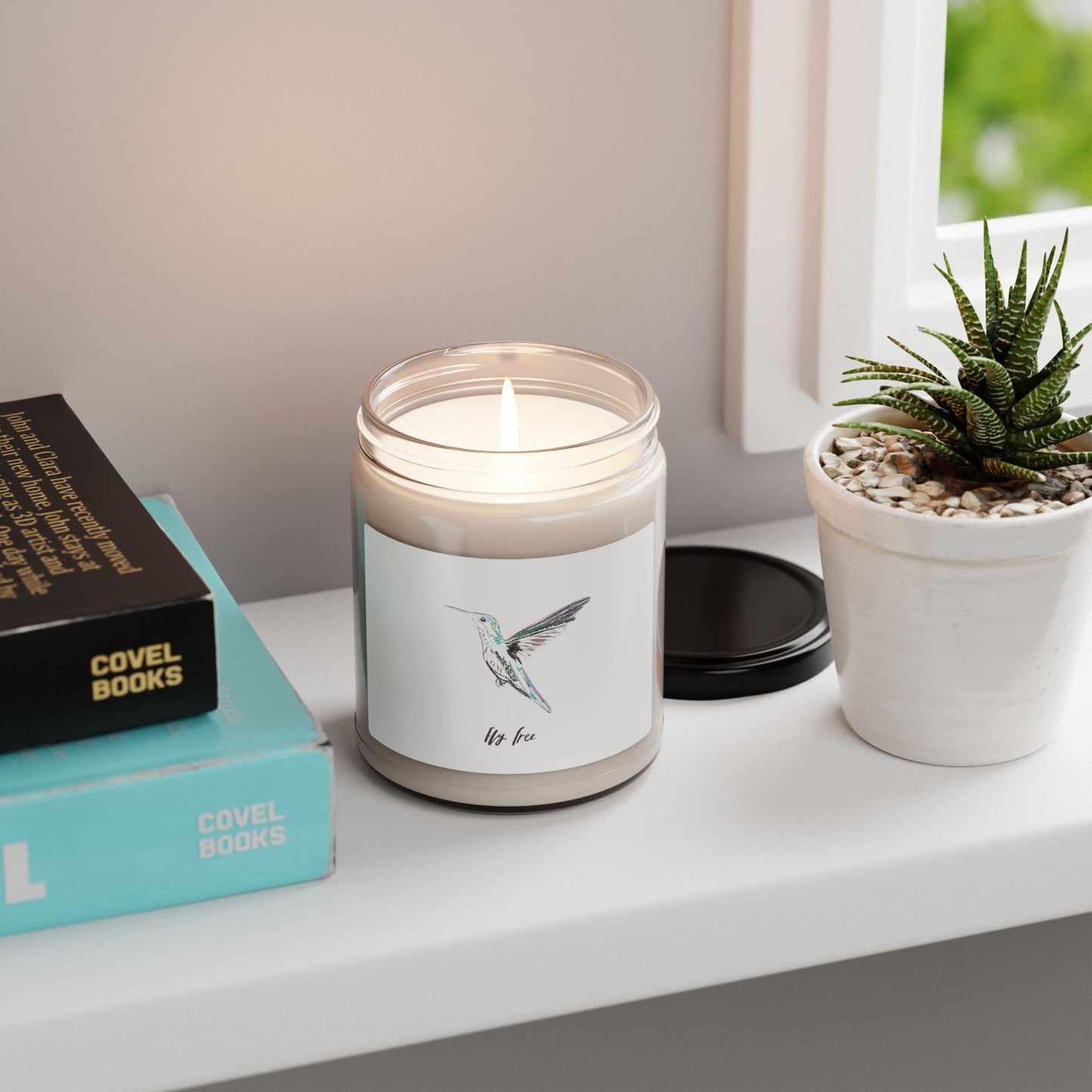 Hummingbird Illustration Candle | 9oz Scented Soy Candle