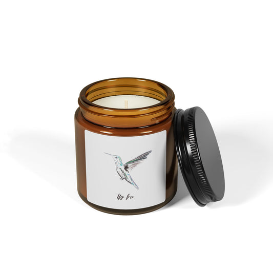 Hummingbird Soy Candle — Amber Jar Scented Candle (Multi-Size)