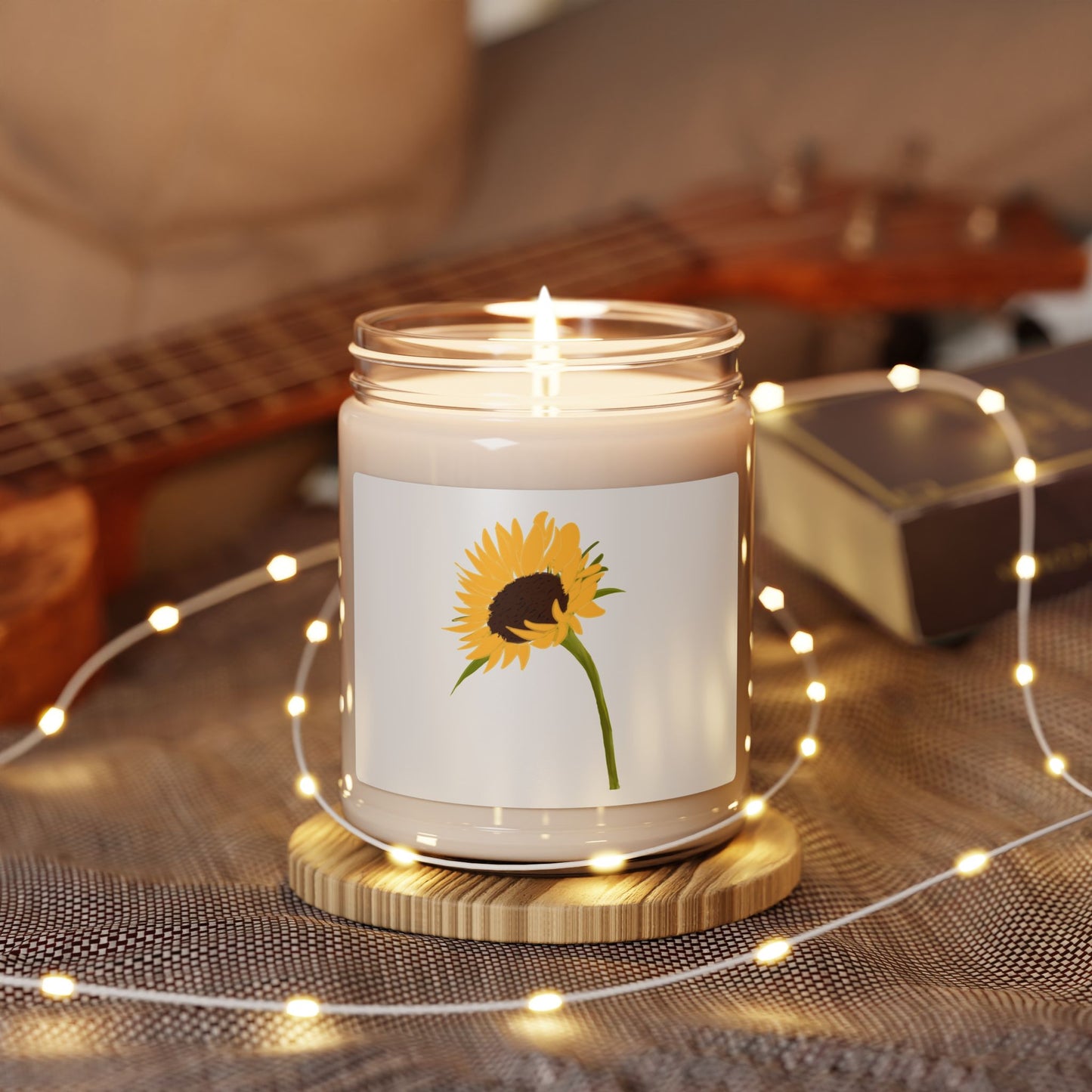 Sunflower Soy Candle — 9oz Scented Jar for Cozy Home, Relaxation & Gifts