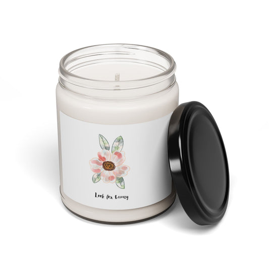 Floral Beauty Soy Candle — 'Look for Luxury' 9oz Scented Jar