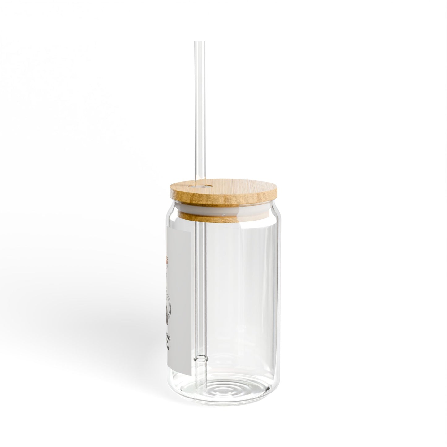 Pour-Over Coffee Sipper Glass with Bamboo Lid – 16oz Reusable Straw Tumbler