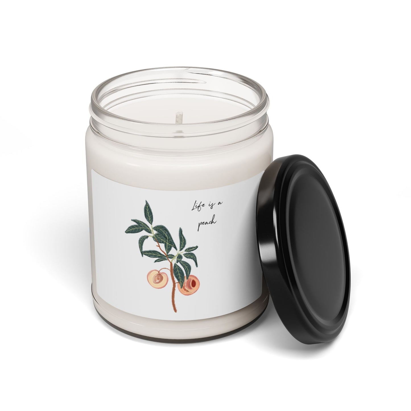 Peach Grove Soy Candle — 9oz Scented Jar ("Life is a peach")