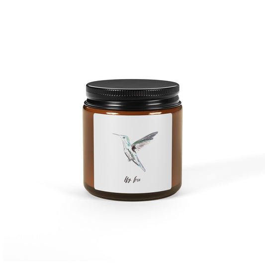 Hummingbird Soy Candle — Amber Jar Scented Candle (Multi-Size)