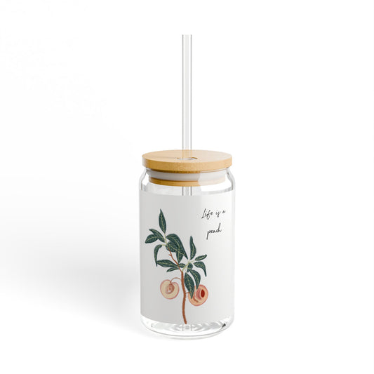 16oz Glass Sipper Cup — Life is a Peach