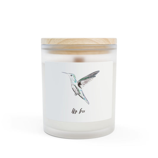 Hummingbird Frosted Glass Candle — 11oz Soothing Aromatherapy Jar