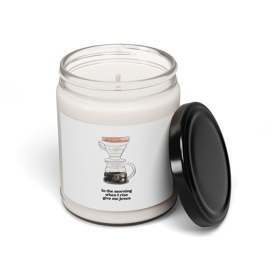 Soy Candle 9oz — 'In the morning when I rise give me Jesus' Coffee Scented Jar