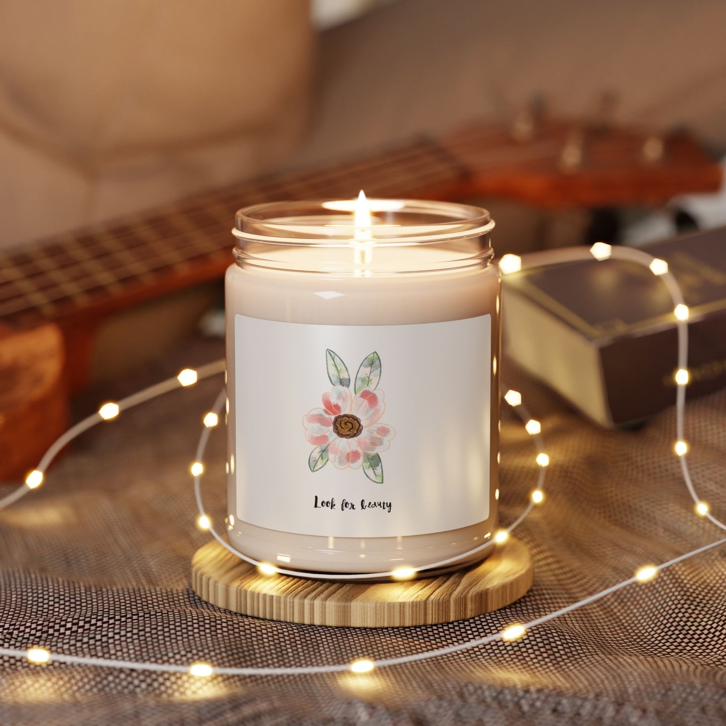 Floral Beauty Soy Candle — 'Look for Luxury' 9oz Scented Jar