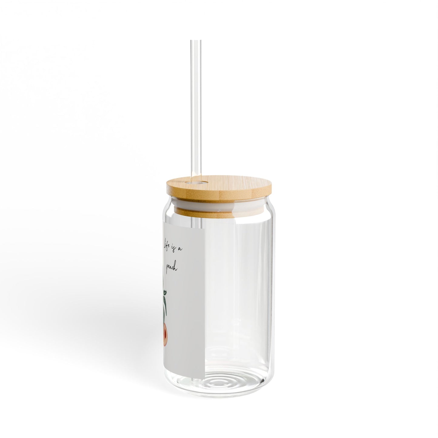16oz Glass Sipper Cup — Life is a Peach