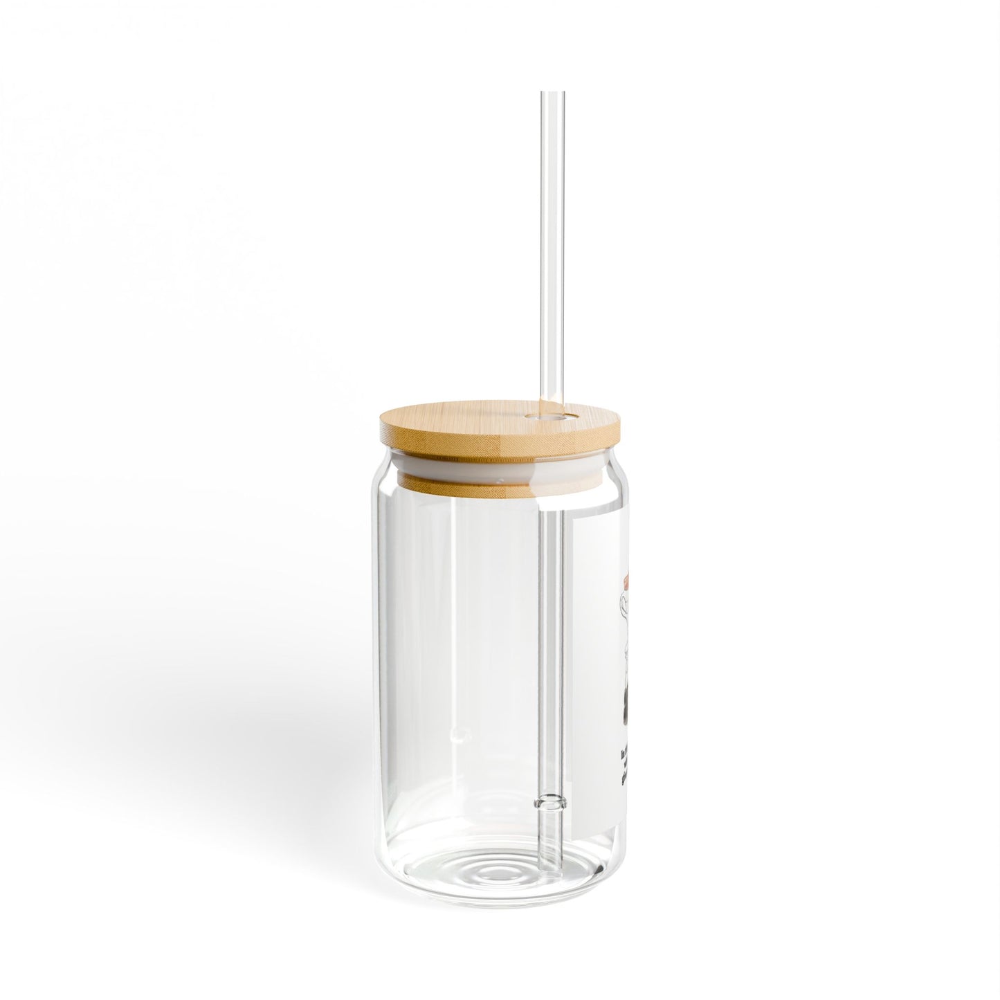 Pour-Over Coffee Sipper Glass with Bamboo Lid – 16oz Reusable Straw Tumbler