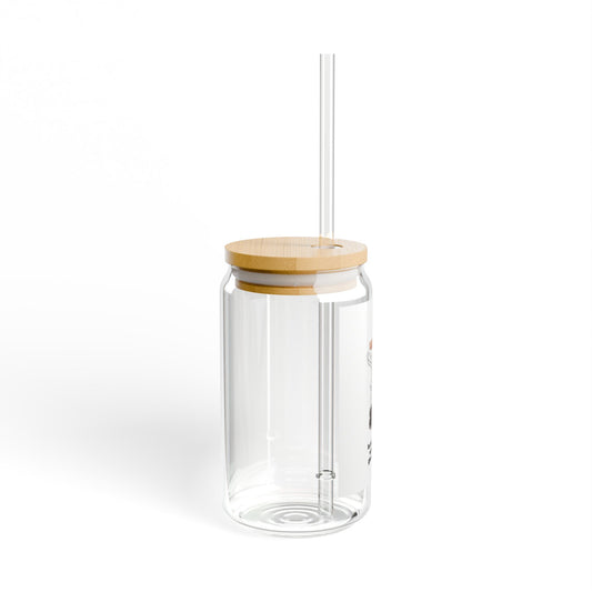 Pour-Over Coffee Sipper Glass with Bamboo Lid – 16oz Reusable Straw Tumbler