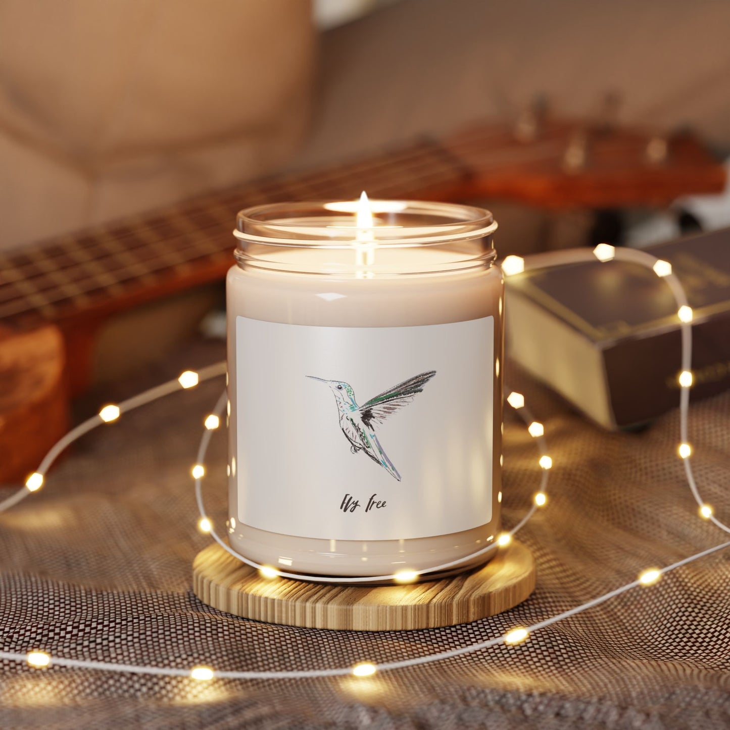 Hummingbird Illustration Candle | 9oz Scented Soy Candle