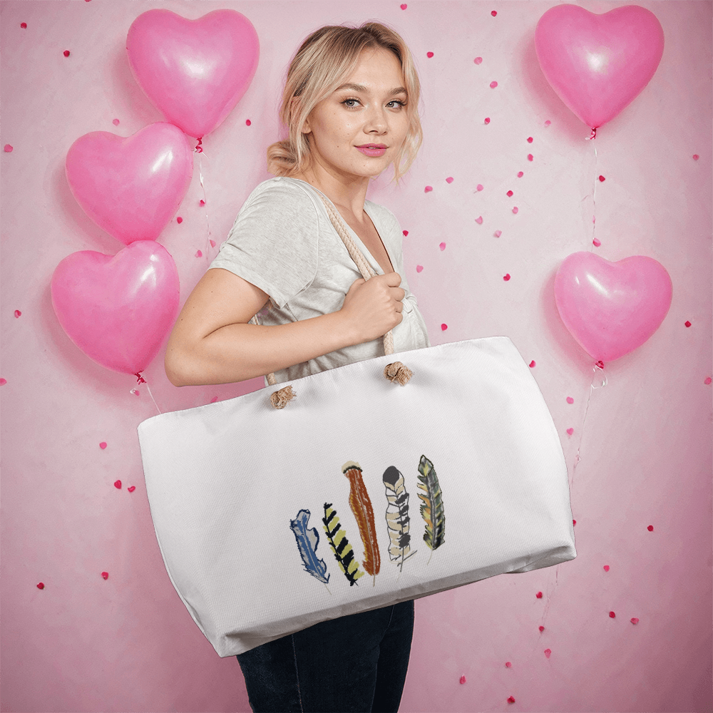 Feather Weekender Tote Bag